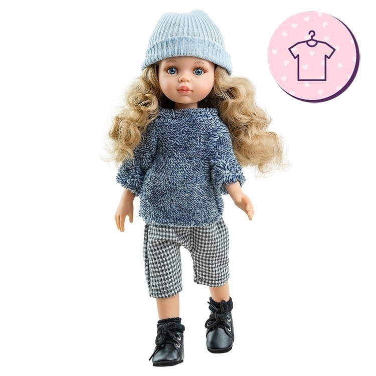 Outfit for Paola Reina doll 32 cm - Las Amigas - Carla gray winter outfit