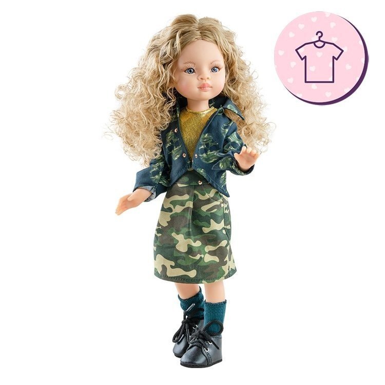 Outfit for Paola Reina doll 32 cm - Las Amigas - Manica military print outfit