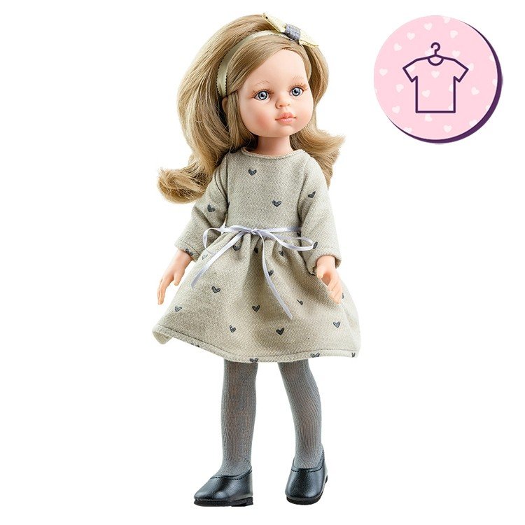 Outfit for Paola Reina doll 32 cm - Las Amigas - Dress with hearts for Carla