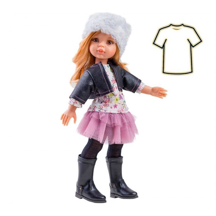 Outfit for Paola Reina doll 32 cm - Las Amigas - Leather jacket outfit for Dasha