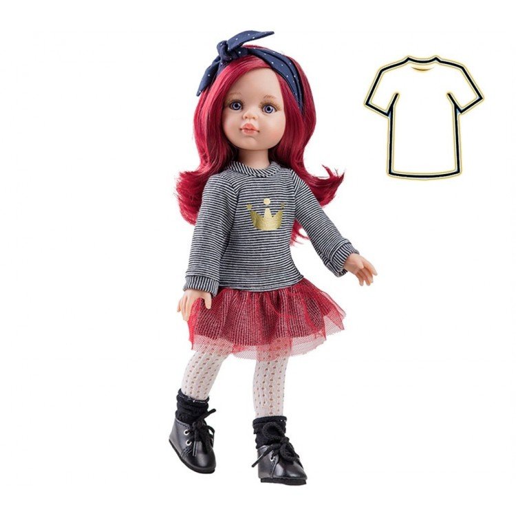 Outfit for Paola Reina doll 32 cm - Las Amigas - Lines dress for Dasha