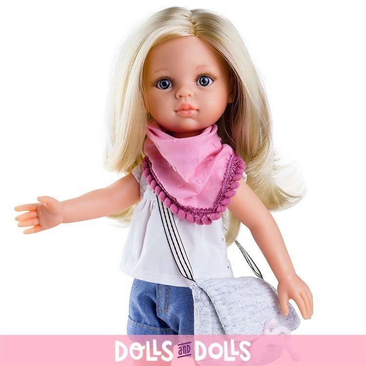 Paola Reina doll 32 cm - Las Amigas - Claudia with pink handkerchief