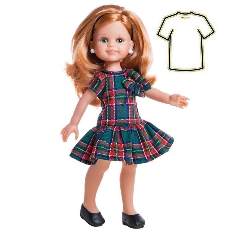Outfit for Paola Reina doll 32 cm - Las Amigas - Checkered dress Claire