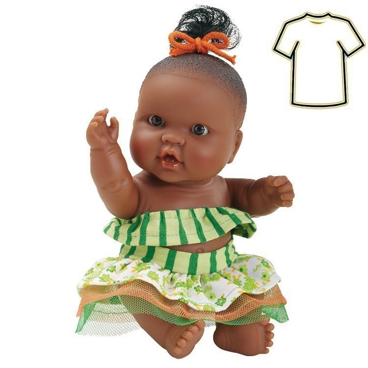 Outfit for Paola Reina doll 22 cm - Los Peques de Paola - Dress mixed race girl doll