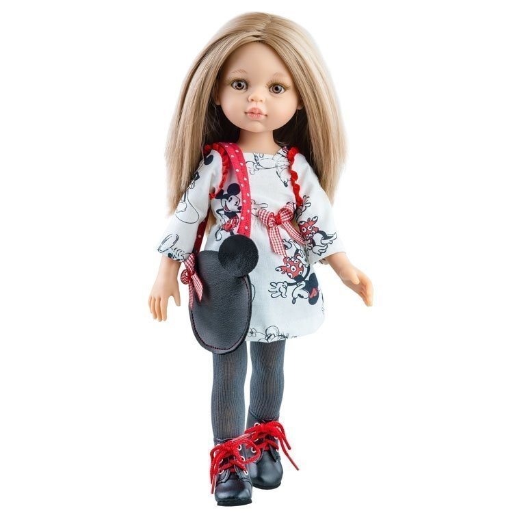Paola Reina doll 32 cm - Las Amigas - Carla with "Mickey" outfit and bag