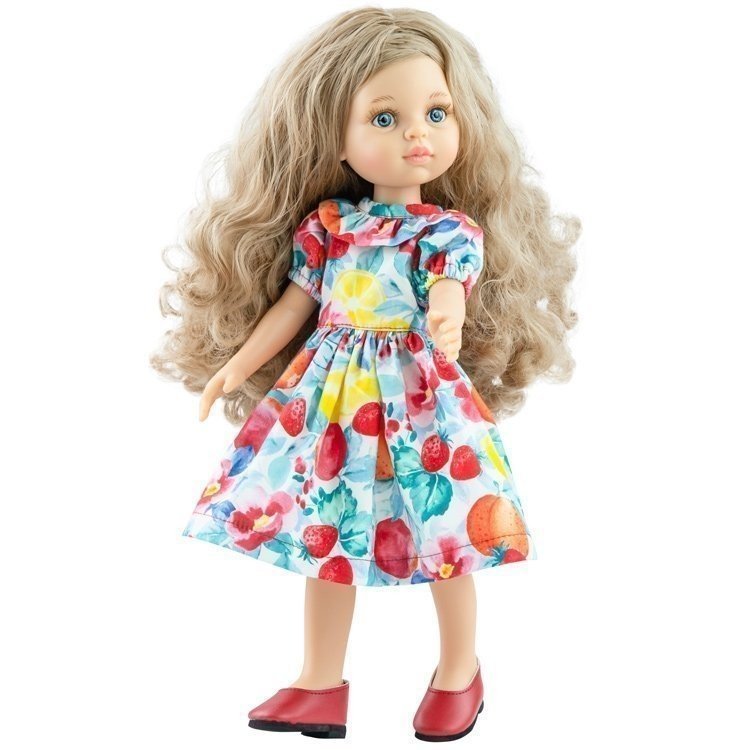 Paola Reina doll 32 cm - Las Amigas - Carla with fruit and flower dress