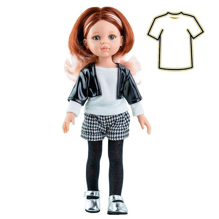 Outfit for Paola Reina doll 32 cm - Las Amigas - Ruth houndstooth outfit