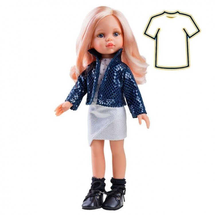 Outfit for Paola Reina doll 32 cm - Las Amigas - Carla dress with blue jacket