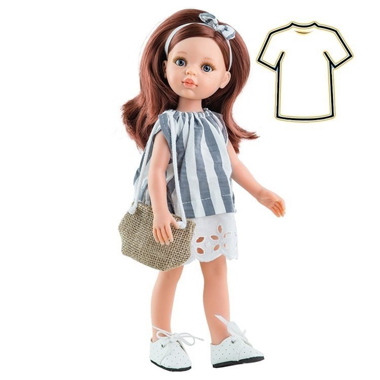 Outfit for Paola Reina doll 32 cm - Las Amigas - Cristi stripped dress