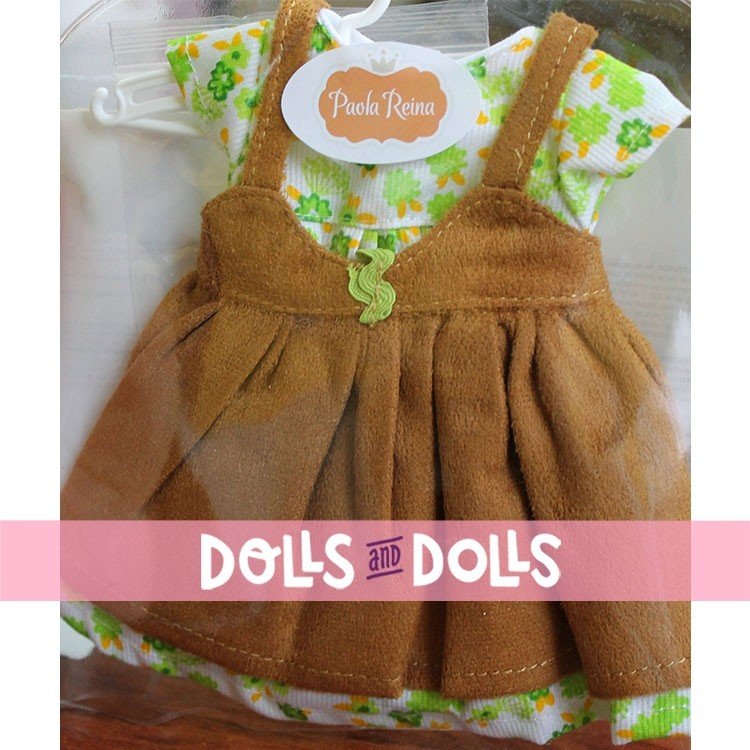 Outfit for Paola Reina doll 32 cm - Las Amigas - Brown dress of Cristi