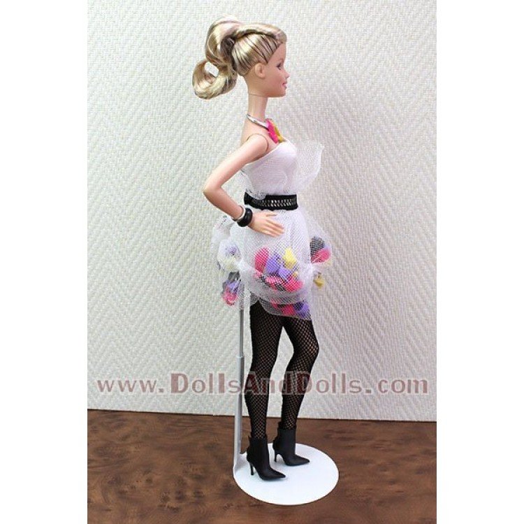 Metal doll stand 2201 in white for Barbie type