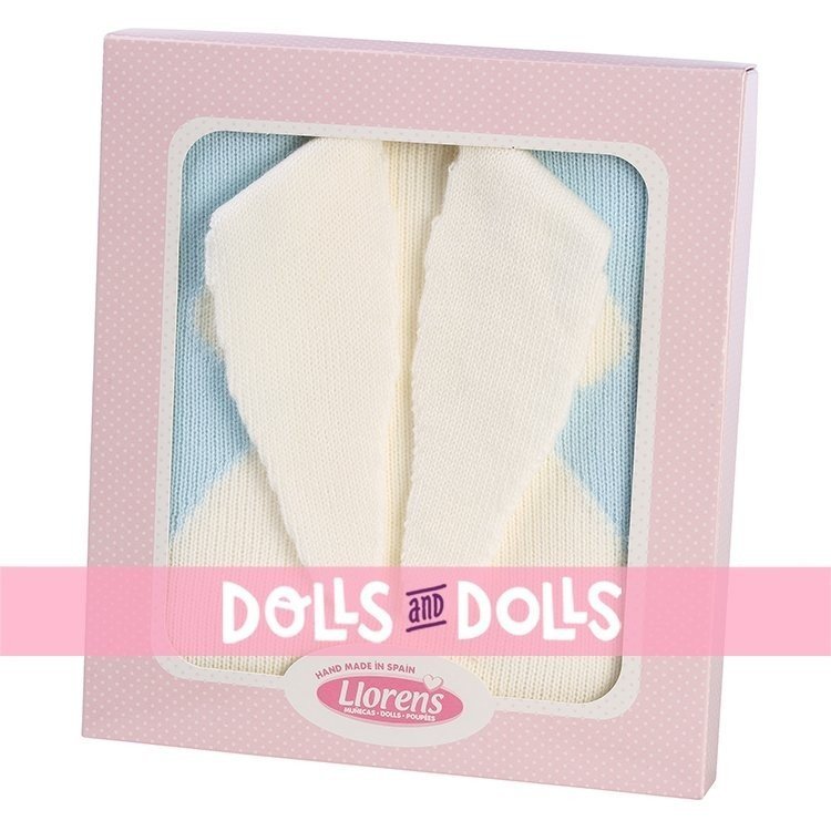 Complements for Llorens dolls 42 cm - Light blue little rabbit blanket