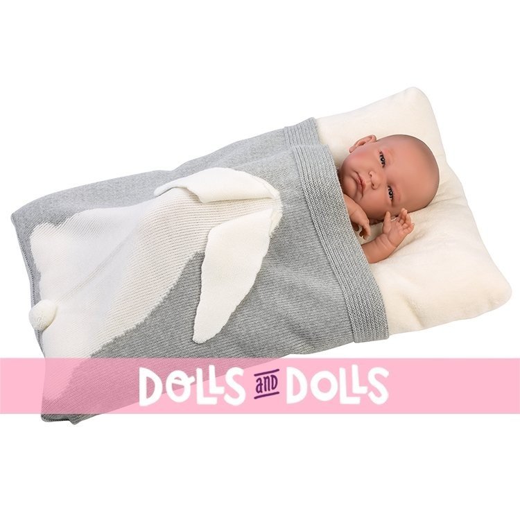 Complements for Llorens dolls 42 cm - Grey little rabbit blanket
