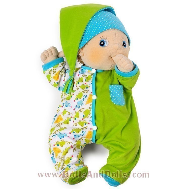 Outfit for Rubens Barn doll 45 cm - Rubens Baby - Green Pajamas