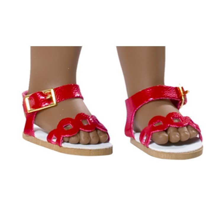 Vestida de Azul doll accessories 33 cm - Paulina - Red sandals
