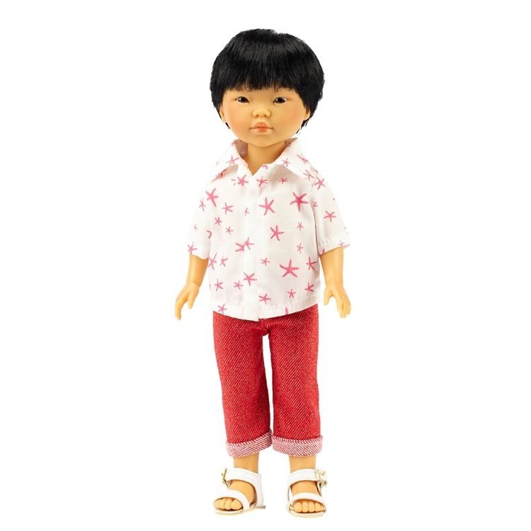 Vestida de Azul doll 28 cm - Los Amigos de Carlota - Kenzo with red jeans and starfish print shirt