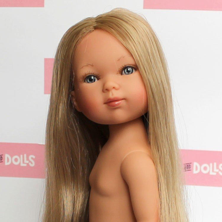 Vestida de Azul doll 28 cm - Carlota blonde with extra long hair without clothes
