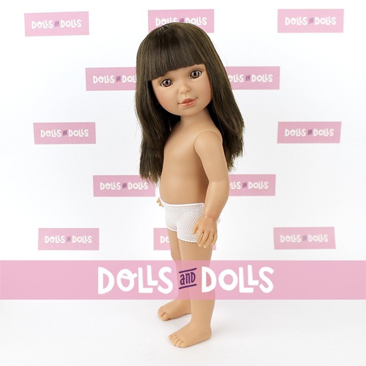Vestida de Azul doll 33 cm - Paulina brunette with fringe without clothes
