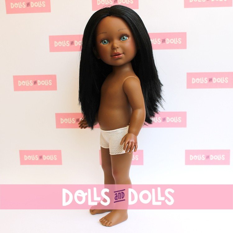 Vestida de Azul doll 33 cm - Paulina african-american with straight hair without clothes