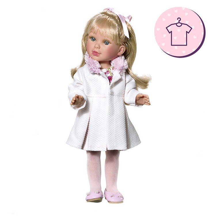 Outfit for Vestida de Azul doll 33 cm - Paulina - Pink coat with dress