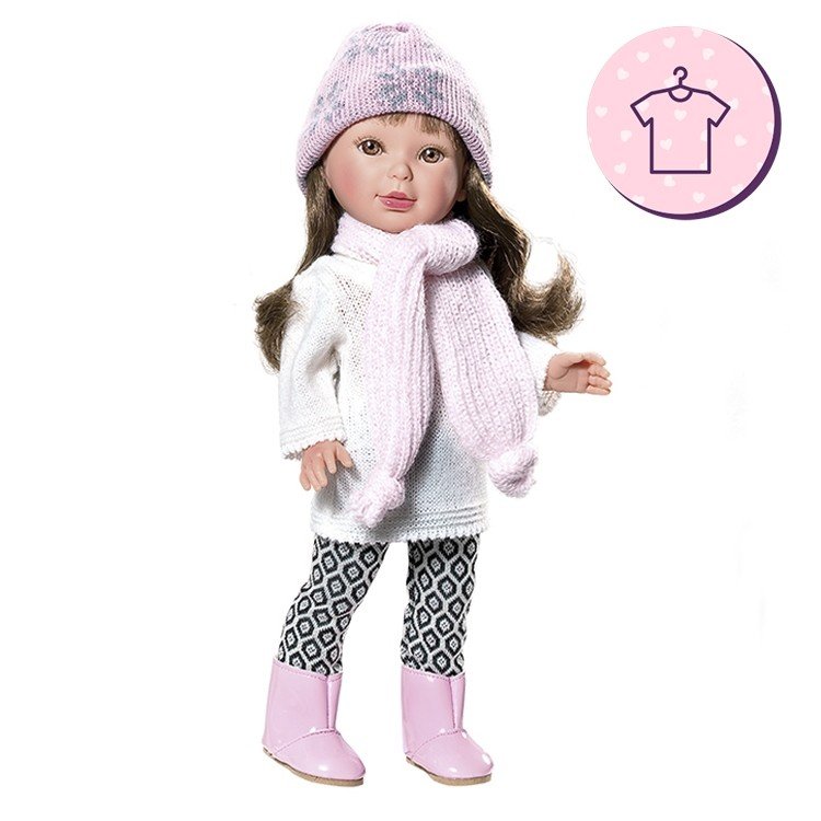 Outfit for Vestida de Azul doll 33 cm - Paulina - Outfit with hat and scarf
