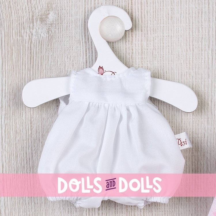 Outfit for Así doll 20 cm - White romper and pink stars blanket for Bomboncín doll