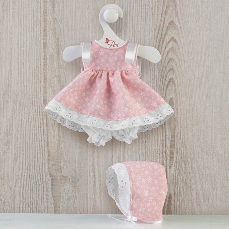 Outfit for Así doll 36 cm - Pink star dress for Chinín doll