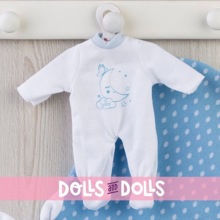 Outfit for Así doll 28 cm - Sleeping moon pajamas in blue for Gordi doll