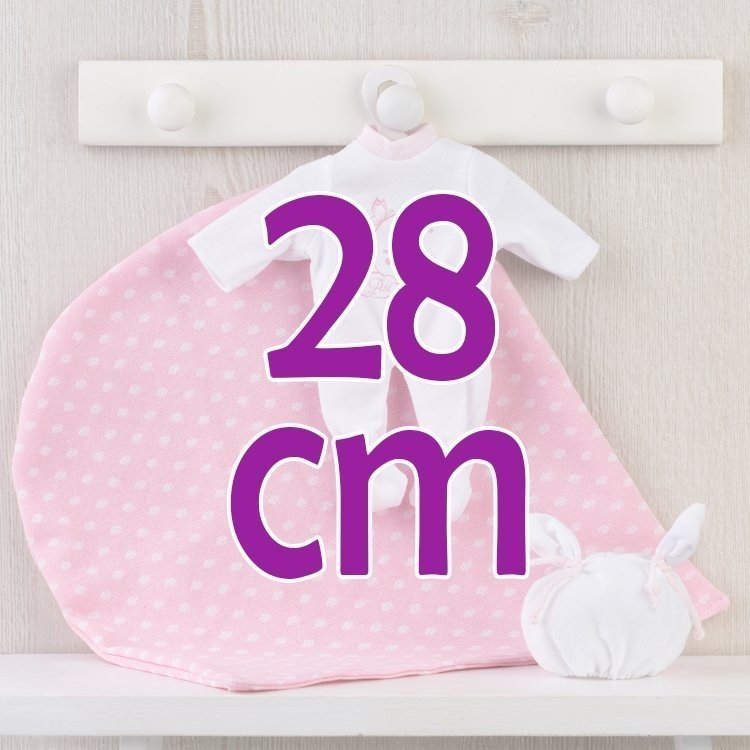 Outfit for Así doll 28 cm - Sleeping moon pajamas in pink for Gordi doll