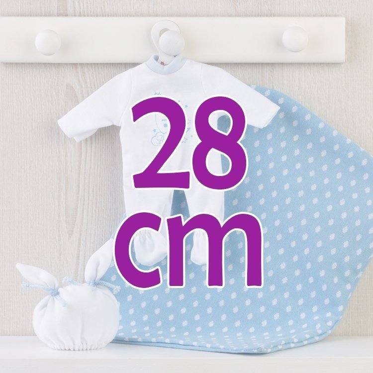 Outfit for Así doll 28 cm - Sleeping moon pajamas in blue for Gordi doll