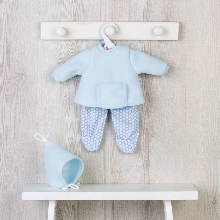 Outfit for Así doll 36 cm - Light-blue sweatshirt set with pocket for Koke doll