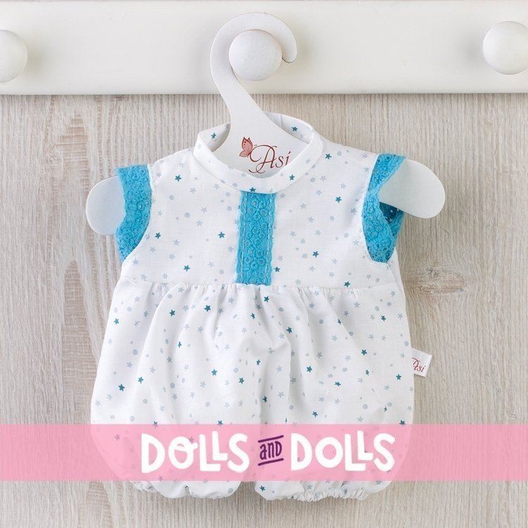 Outfit for Así doll 36 cm - Blue stars romper for Koke doll