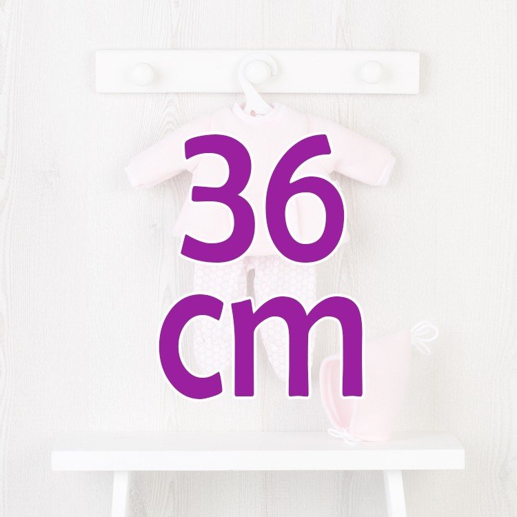 Outfit for Así doll 36 cm - Pink sweatshirt set with pocket for Koke doll