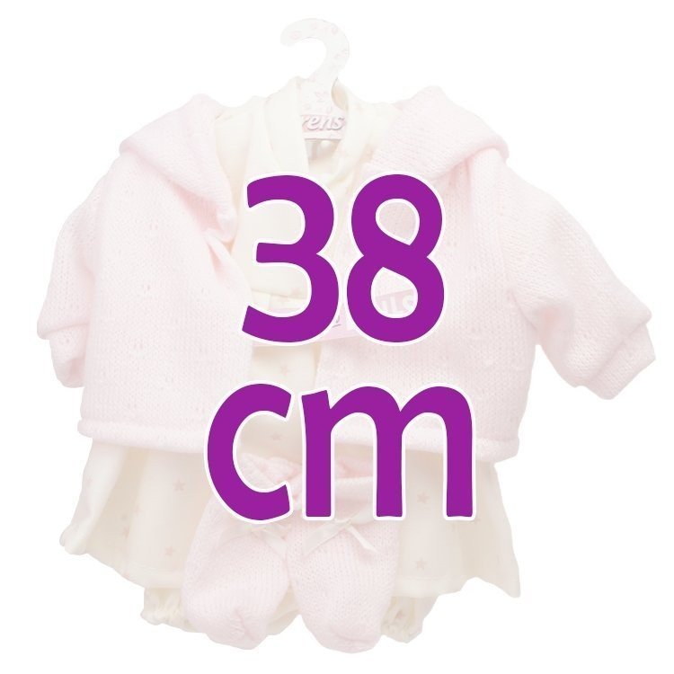 Clothes for Llorens dolls 38 cm - Star printed dress with pink jacket