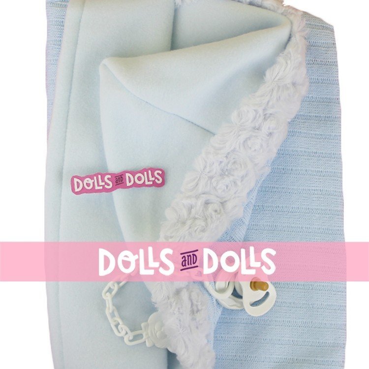 Antonio Juan doll Complements 40 - 52 cm - Hood blue blanket with pacifier