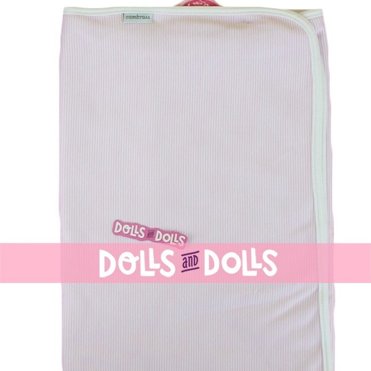 Complements for Antonio Juan 40 - 52 cm doll - Stripped pink blanket "Cambrass"