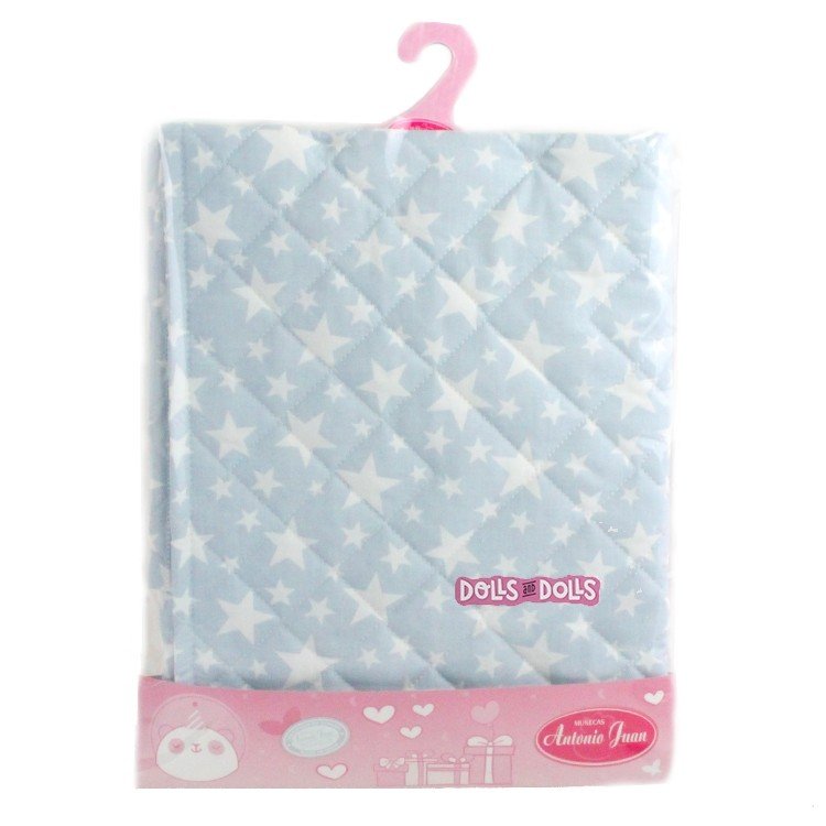 Complements for Antonio Juan 40 - 52 cm doll - Blue padding blanket with stars printed