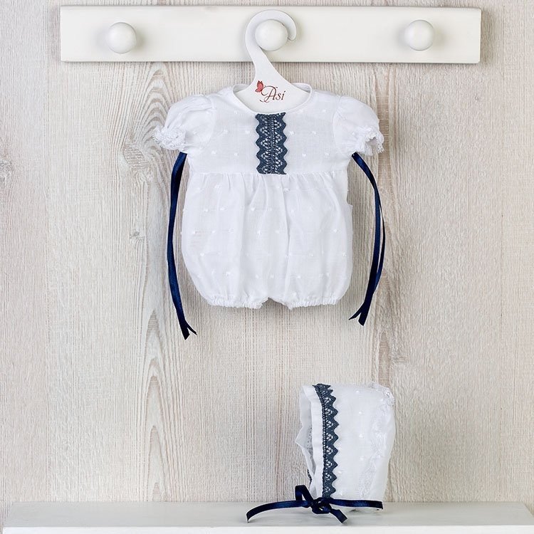 Outfit for Así doll 36 cm - Plumeti romper with navy blue roll for Koke
