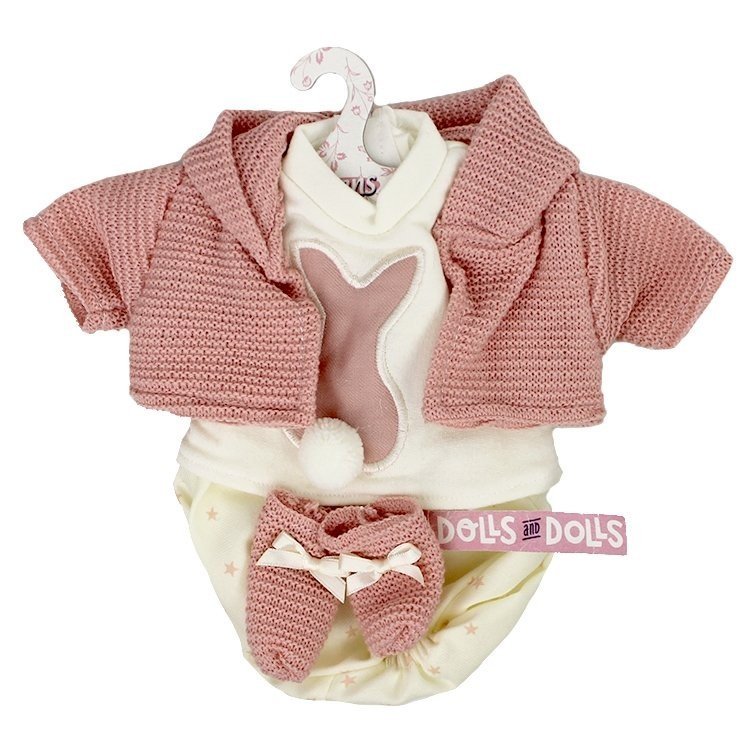 Clothes for Llorens dolls 33 cm - Stars printed outfit with jacket and booties