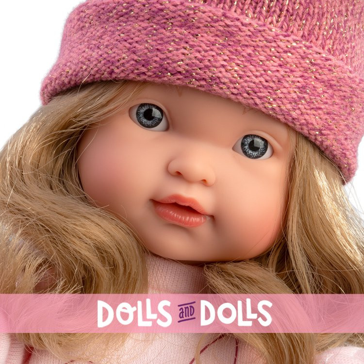 Llorens doll 28 cm - European Valeria in a chic pink outfit