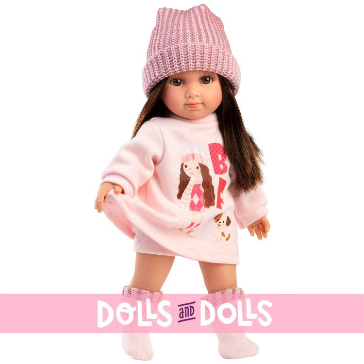 Llorens doll 35 cm - Sara with a light pink outfit