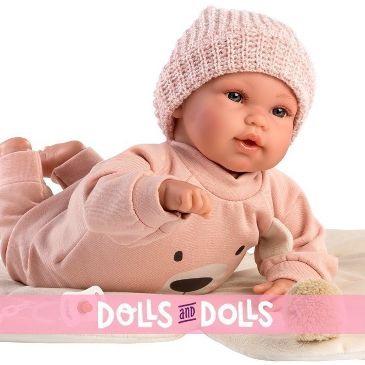 Llorens doll 36 cm - Newborn Crying Pink Bear