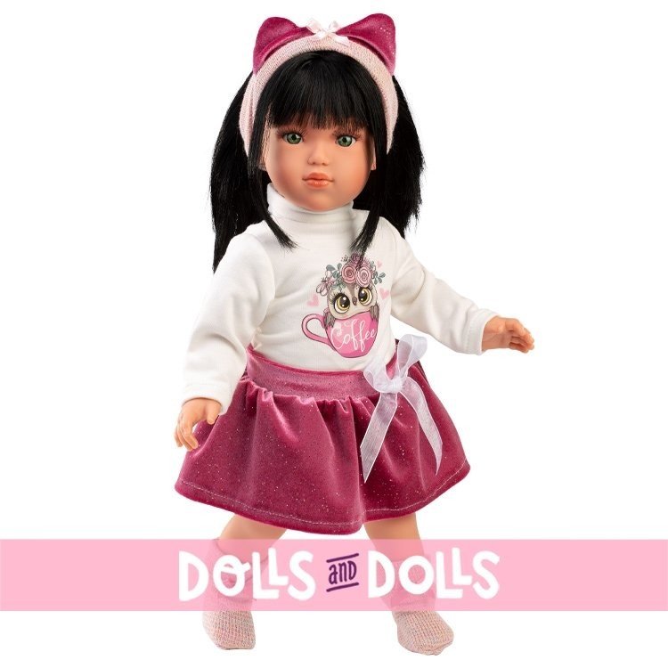 Llorens doll 40 cm - Greta with t-shirt, skirt and headband