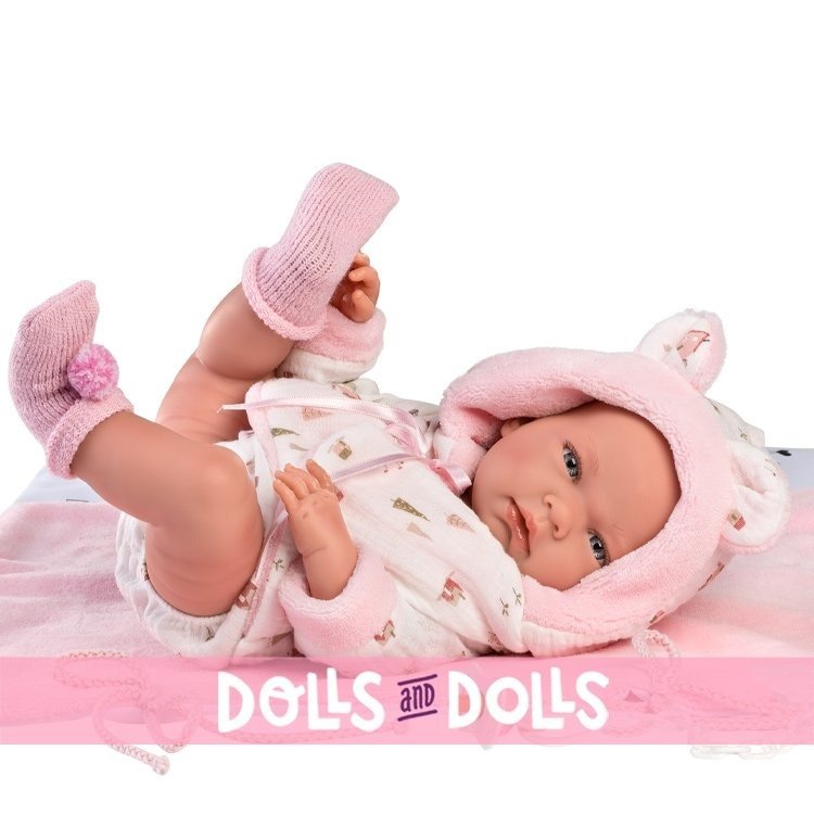 Llorens doll 40 cm - Nica newborn with bathroom changer