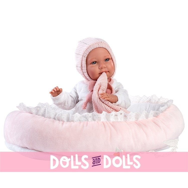 Llorens doll 40 cm - Newborn Mimi crybaby with crib