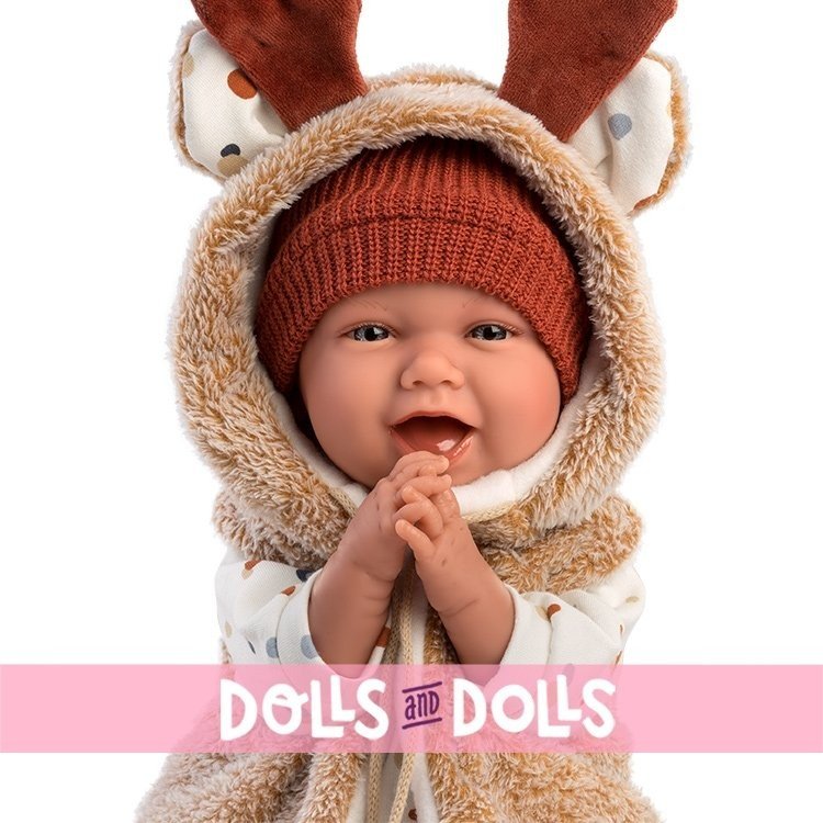 Llorens doll 40 cm - Newborn Mimi reindeer smiles
