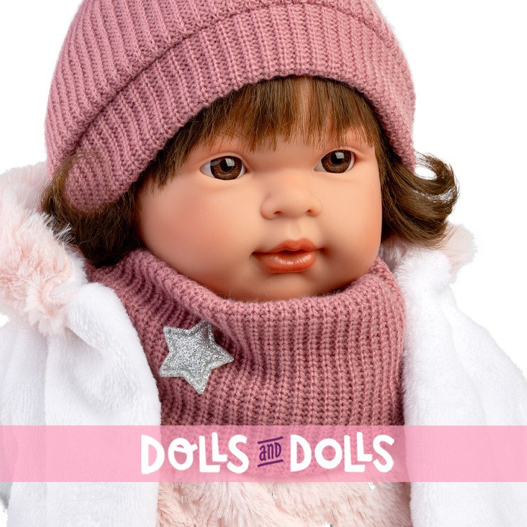 Llorens doll 42 cm - Crying Carla in winter star dress