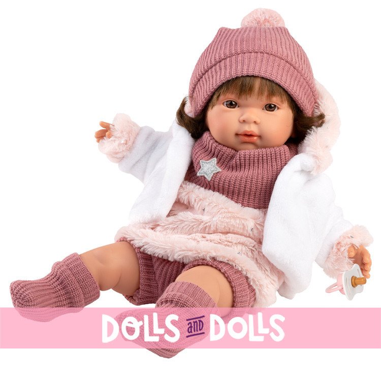 Llorens doll 42 cm - Crying Carla in winter star dress