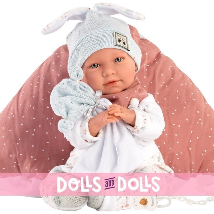 Llorens doll 40 cm - Newborn Mimi crybaby with mushroom cushion