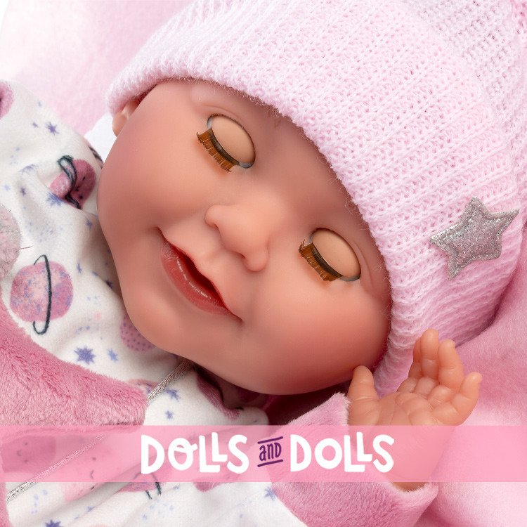 Llorens doll 42 cm - Newborn Heidi crybaby in space pajamas